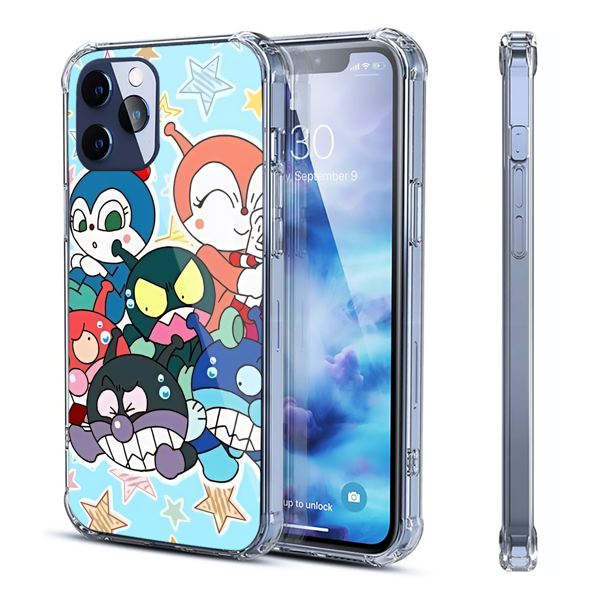 （画像用） アンパンマン Anpanman 【iPhone 12シリーズ対応】透明スマホケース（クリアソフトケース）